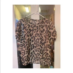 medium shein see through cheetah shirt! very good condition!